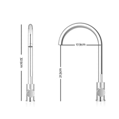 Cefito Kitchen Mixer Tap Mixer Round Sink Faucet Basin Laundry Chrome