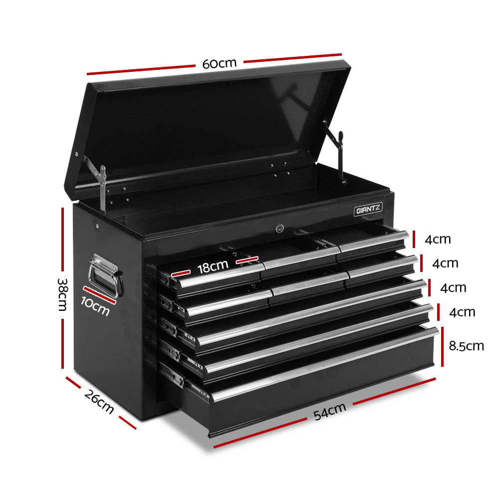 Giantz 14 Drawer Tool Box Cabinet Chest Mechanic Garage Storage Trolley Black