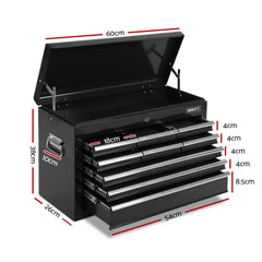 Giantz 14 Drawer Tool Box Cabinet Chest Mechanic Garage Storage Trolley Black