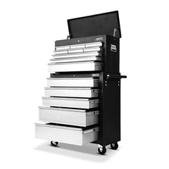 Giantz 14 Drawer Tool Box Cabinet Chest Mechanic Garage Storage Trolley Grey