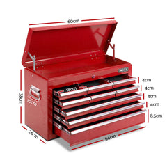 Giantz 14 Drawer Tool Box Cabinet Chest Mechanic Garage Storage Trolley Red