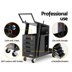 Giantz Welding Trolley Cart 4 Drawer MIG TIG ARC Welder Plasma Cutter