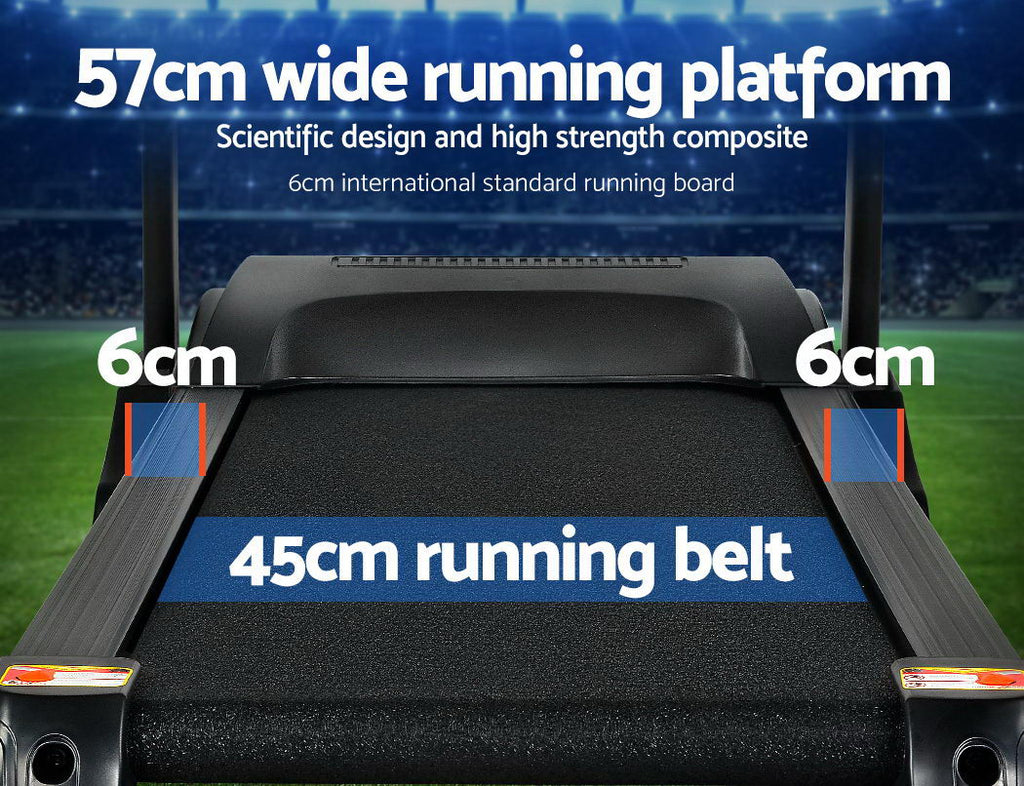 Everfit Treadmill Electric Auto Level Incline Home Gym Fitness Exercise 450mm