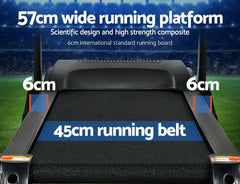 Everfit Treadmill Electric Auto Level Incline Home Gym Fitness Exercise 450mm