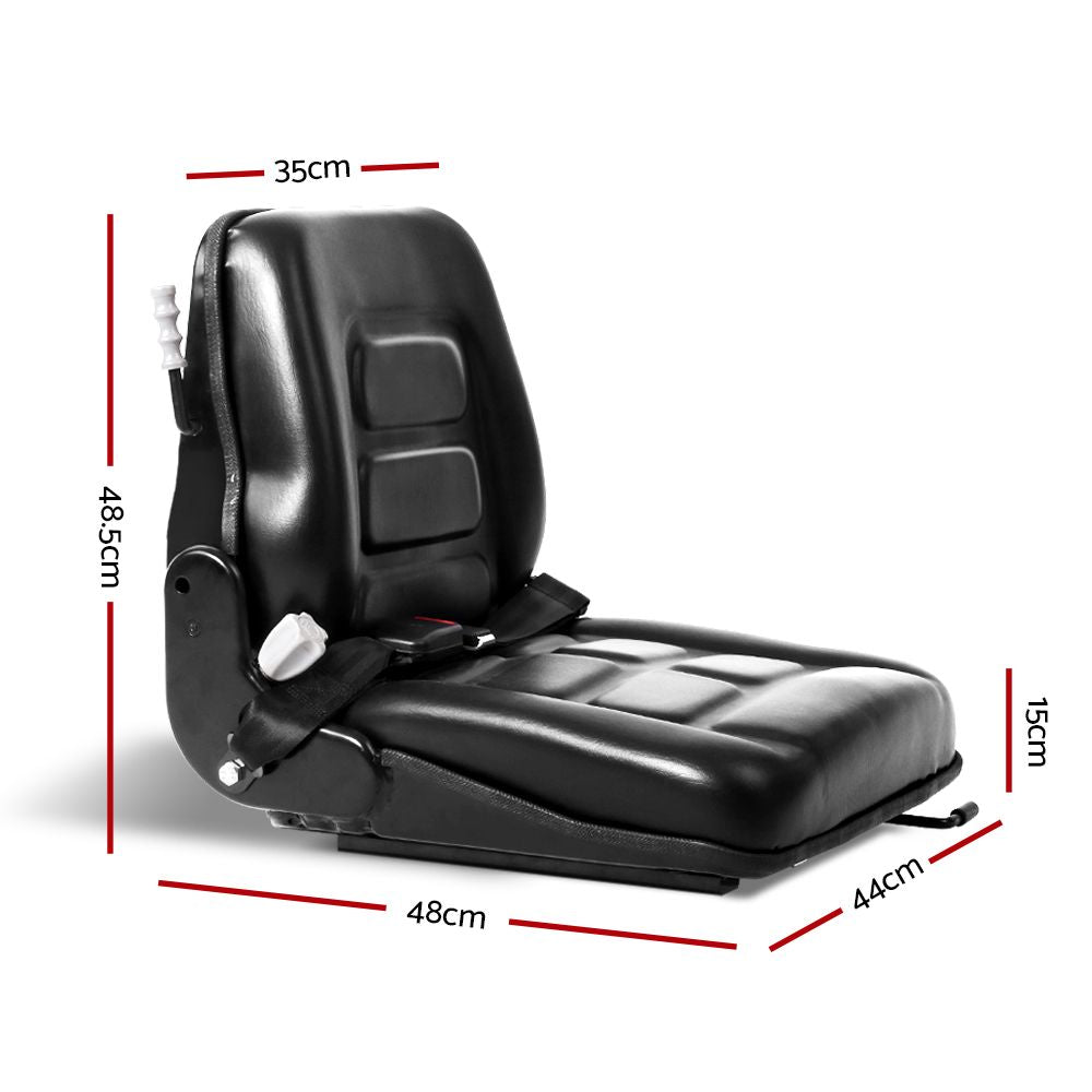 Giantz Tractor Seat Forklift Excavator Universal Backrest Truck PU Chair