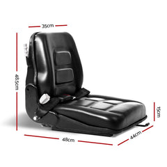 Giantz Tractor Seat Forklift Excavator Universal Backrest Truck PU Chair
