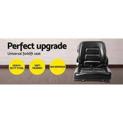 Giantz Tractor Seat Forklift Excavator Universal Backrest Truck PU Chair