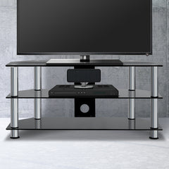 Artiss TV Stand 3 Tiers Storage Shelf Rack Tempered Glass Entertainment Unit