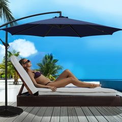 Instahut 3m Outdoor Umbrella Cantilever Beach Garden Patio Navy