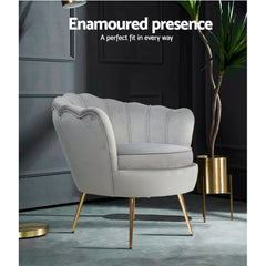Artiss Armchair Velvet Grey Callista