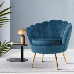 Artiss Armchair Velvet Blue Callista
