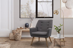 Artiss Fabric Dining Armchair - Grey