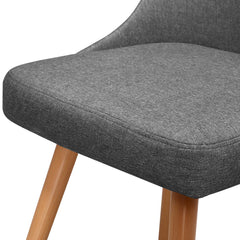 Artiss Dining Chairs Set of 2 Fabric Wooden Grey