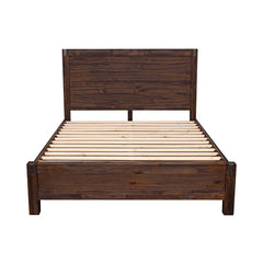 Nowra Bed Double charcoal Size Solid Veneered Acacia Panel Legs