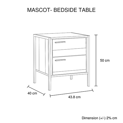 Mascot Bedside Table Oak