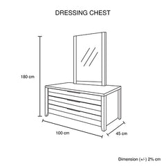 Cielo 3 Drawers Dresser Oak Colour