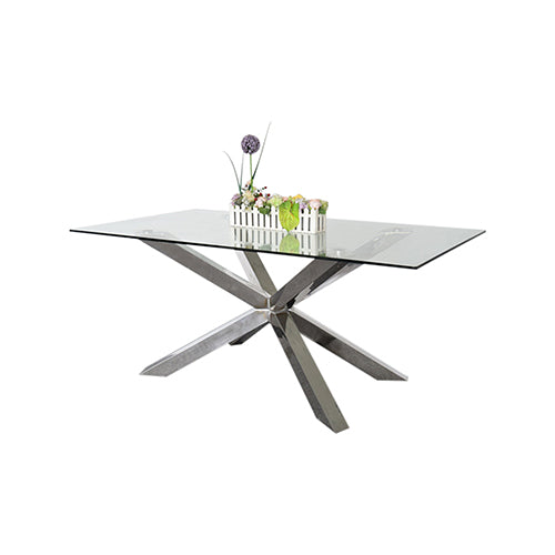 Jason Stainless Steel Glossy Dining Table