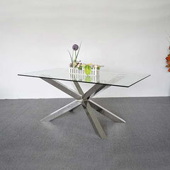 Jason Stainless Steel Glossy Dining Table