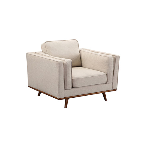 York Sofa 1 Seater Fabric Cushions Modern Sofa Beige Colour