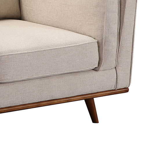 York Sofa 1 Seater Fabric Cushions Modern Sofa Beige Colour