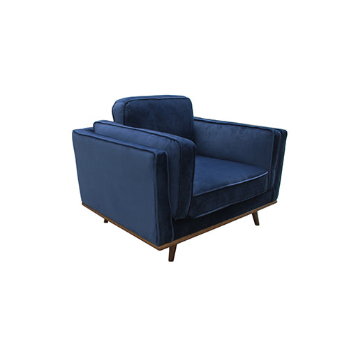 York Sofa 1 Seater Fabric Cushion Modern Sofa Blue Colour
