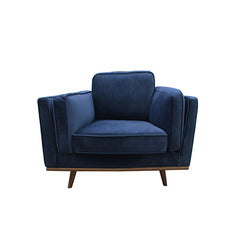 York Sofa 1 Seater Fabric Cushion Modern Sofa Blue Colour