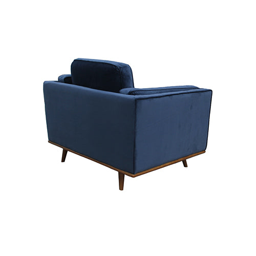York Sofa 1 Seater Fabric Cushion Modern Sofa Blue Colour
