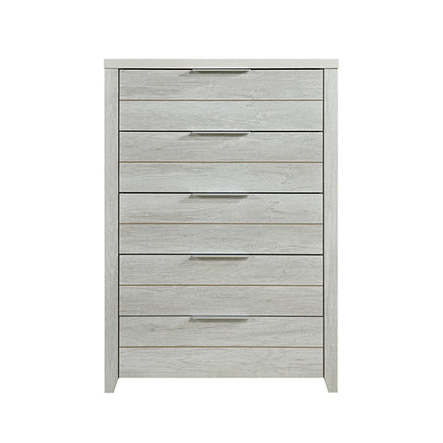 Cielo Tallboy White Bedroom Drawer Cabinet Ash