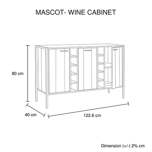 Mascot Wine Cabinet Oak Colour