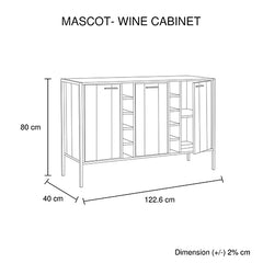 Mascot Wine Cabinet Oak Colour