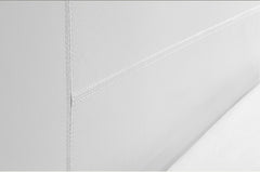 King PU Leather Bed Frame White