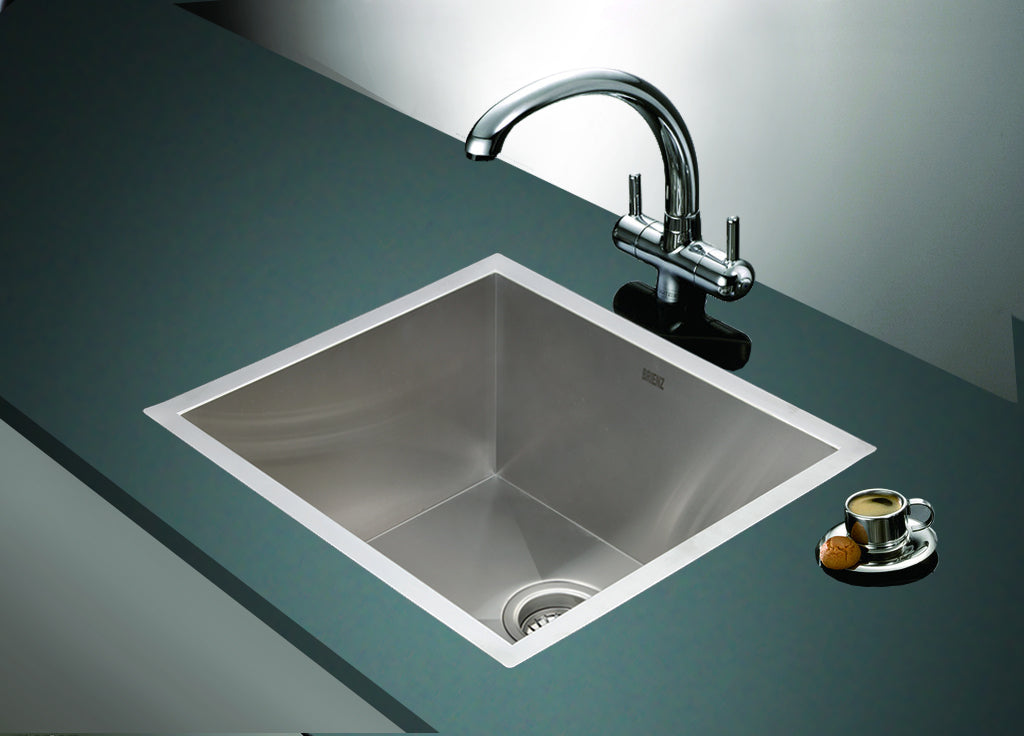 510x450mm Handmade Stainless Steel Undermount / Topmount Kitchen Laundry Sink with Waste