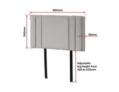Linen Fabric Single Bed Deluxe Headboard Bedhead - Beige