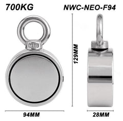 700Kg Salvage Strong Recovery Magnet Neodymium Hook Treasure Hunting Fishing