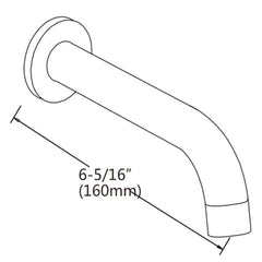 220mm Bath Spout in Polished Chrome Finish