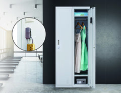 Padlock-operated lock One-Door Office Gym Shed Clothing Locker Cabinet Grey
