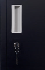 Standard Lock  One-Door Office Gym Shed Clothing Locker Cabinet Black