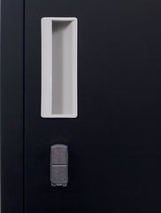 Padlock-operated lock 2-Door Vertical Locker for Office Gym Shed School Home Storage Black