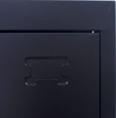 3-Digit Combination Lock 2-Door Vertical Locker for Office Gym Shed School Home Storage Black