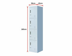 3-digit Combination Lock 4 Door Locker for Office Gym Grey