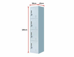 4-Digit Combination Lock 4 Door Locker for Office Gym Grey