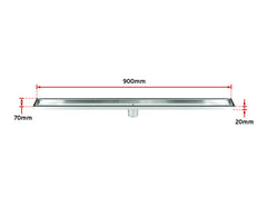 900mm Tile Insert Bathroom Shower Stainless Steel Grate Drain w/Centre outlet Floor Waste