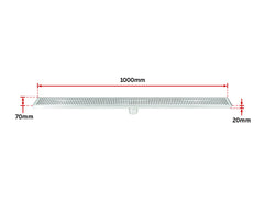 1000mm Bathroom Shower Stainless Steel Grate Drain w/Centre outlet Floor Waste Square Pattern