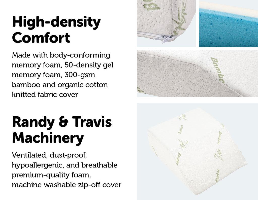 Wedge Elevation Pillow Cool Gel Memory Foam Leg Raiser Support Cushion
