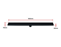 900mm Tile Insert Bathroom Shower Black Grate Drain w/Centre outlet Floor Waste