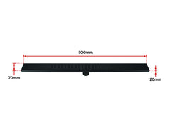 900mm Bathroom Shower Black Grate Drain with Centre outlet Floor Waste Square Pattern