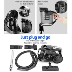 Devanti 2200W Bagless Vacuum Cleaner Black