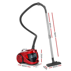 Devanti 2200W Bagless Vacuum Cleaner Red