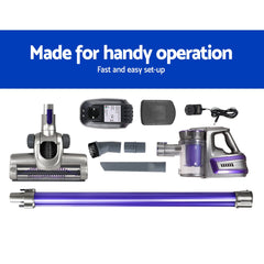 Devanti Stick Vacuum Cleaner Bagless Cordless 150W Purple