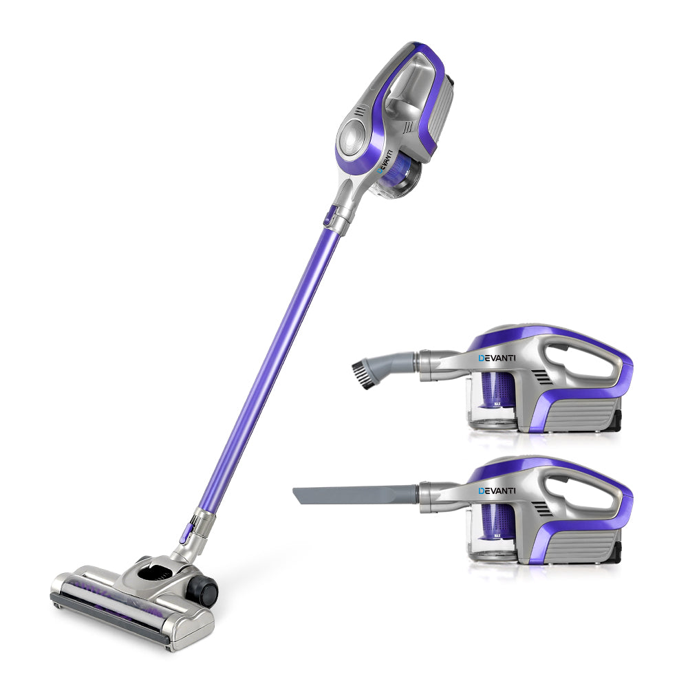 Devanti Stick Vacuum Cleaner Bagless Cordless 150W Purple